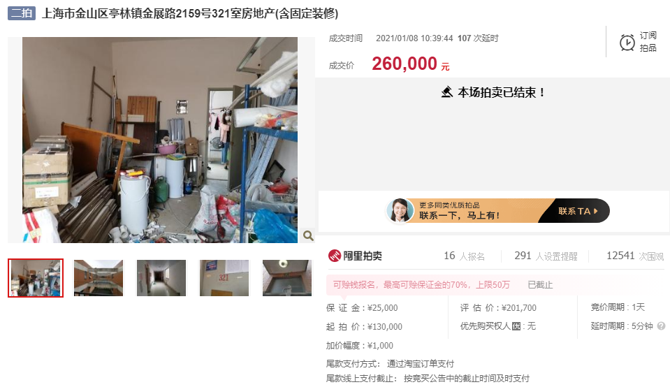 2021开年首发上海法拍房周成交分析【2021/1/4-2021/1/10】